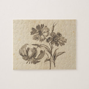 Quebra-cabeça de Ilustração de Flores