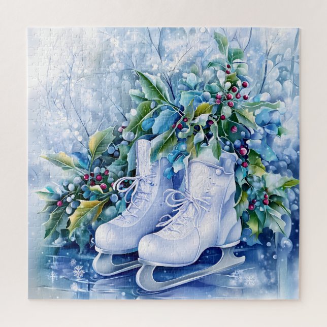 Quebra-cabeça de inverno azul (Vertical)