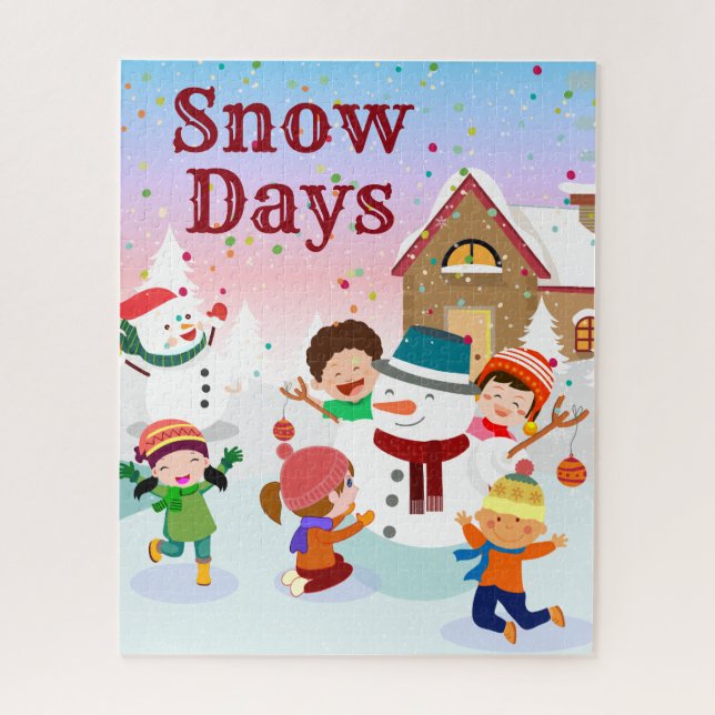 Quebra-cabeça de inverno para dias de neve (Vertical)
