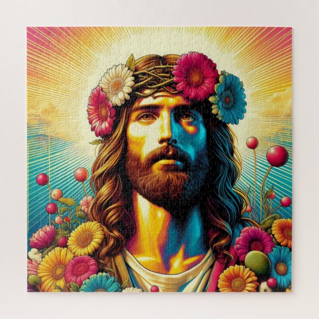 Quebra-cabeça de Jesus Colorido! (Vertical)