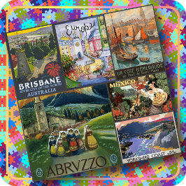Quebra-cabeça de JIGSAW - 6 Posteres de viagens do