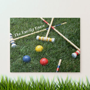 Quebra-cabeça de Jigsaw Croquet Mallets e Balls