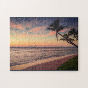 QUEBRA-CABEÇA DE JIGSAW DE SUNSET TROPICAL DA PRA