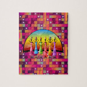 Quebra-cabeça de Jigsaw decorativo africano