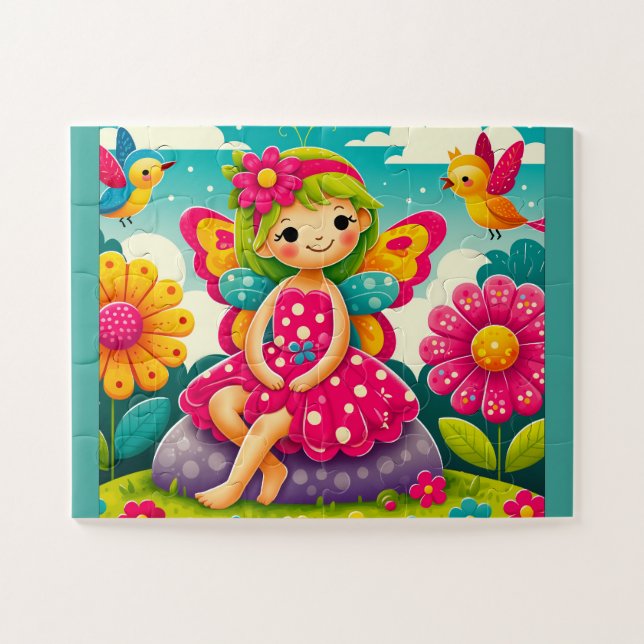 QUEBRA-CABEÇA DE JIGSAW: "FAIRY AND BIRDS" (Horizontal)