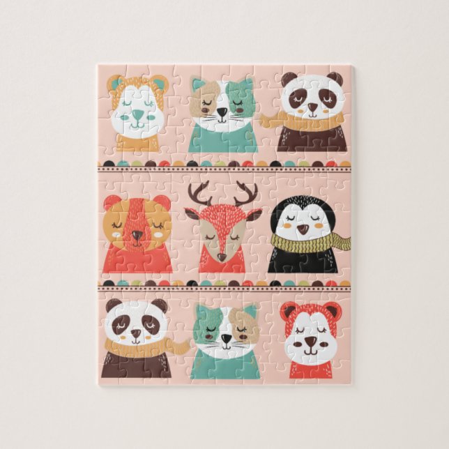 Quebra-cabeça de Jigsera de Animais Invernos (Vertical)