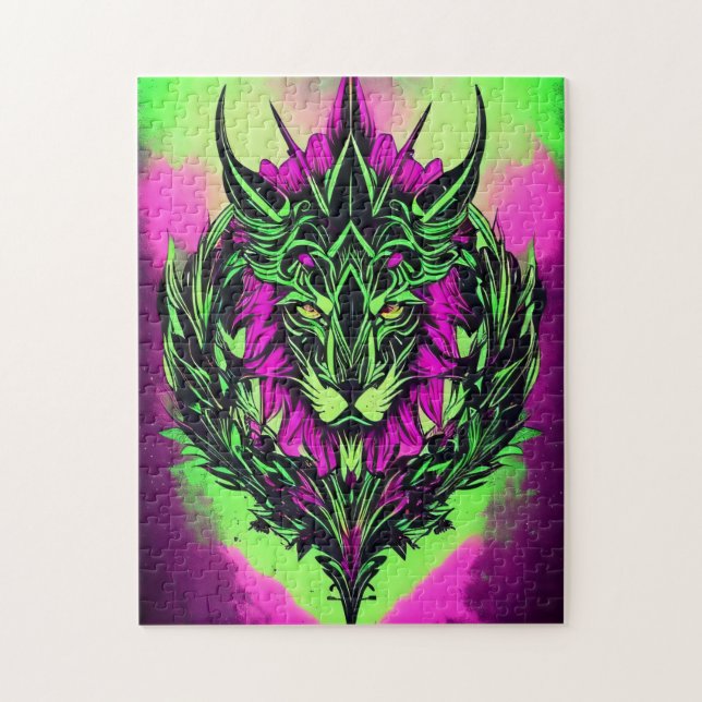 Quebra-cabeça de Leão de Aquarela Majestosa - 252  (Vertical)