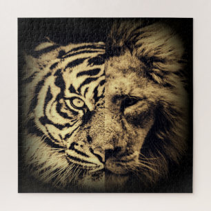 Quebra-cabeça de Leão Tigre 2in1