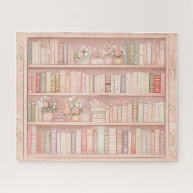Quebra-cabeça de Livros bonito e Flores (Horizontal)