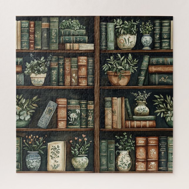 Quebra-cabeça de Livros e Flores (Vertical)