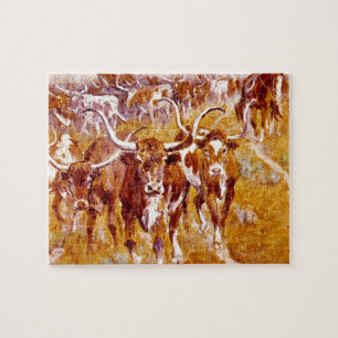 Quebra-cabeça De "Longhorns Texas", obra de arte de Olaf