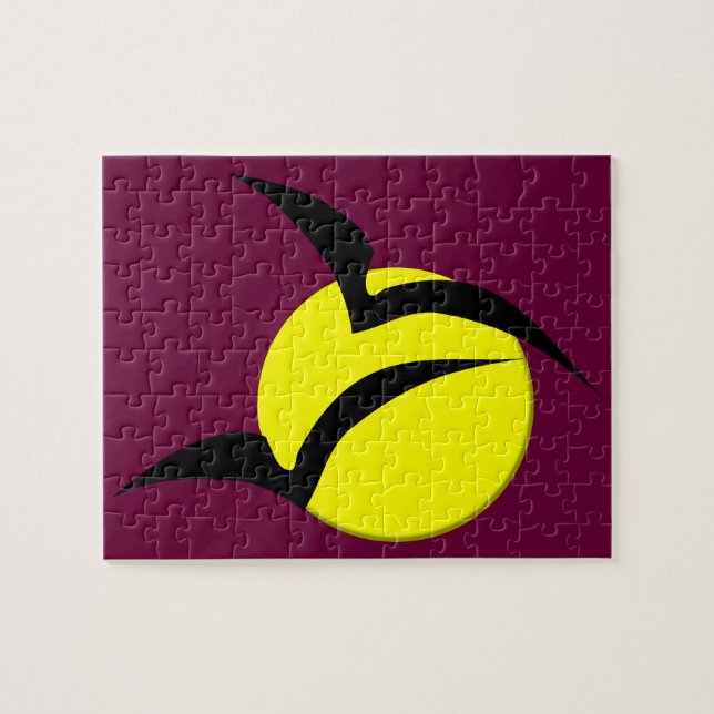 Quebra-cabeça de Lua cheia e morcegos (Horizontal)