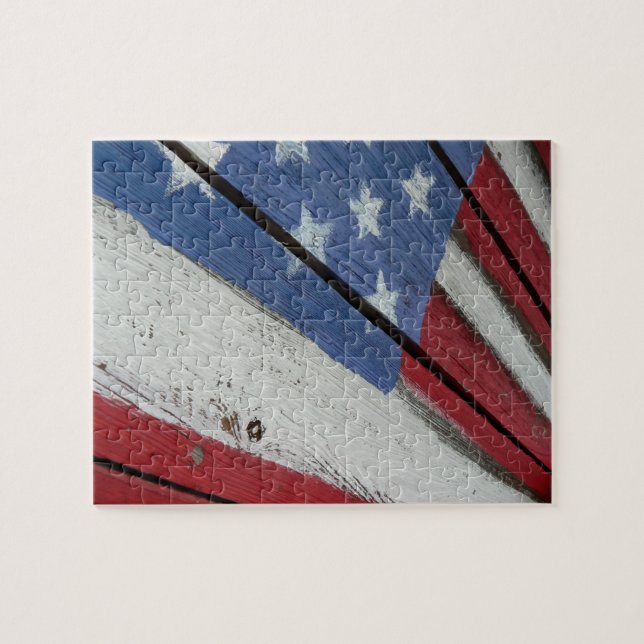 Quebra-cabeça de madeira desafiante da bandeira (Horizontal)