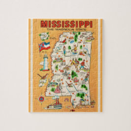 Quebra-cabeça de Mapa de Vintagem do Mississippi