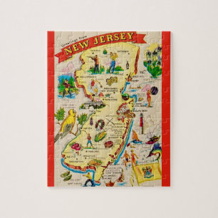 Quebra-cabeça de Mapa do Cartão Postal de Nova Jer