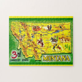 Quebra-cabeça de Mapa Ilustrado 11x14 de Montana