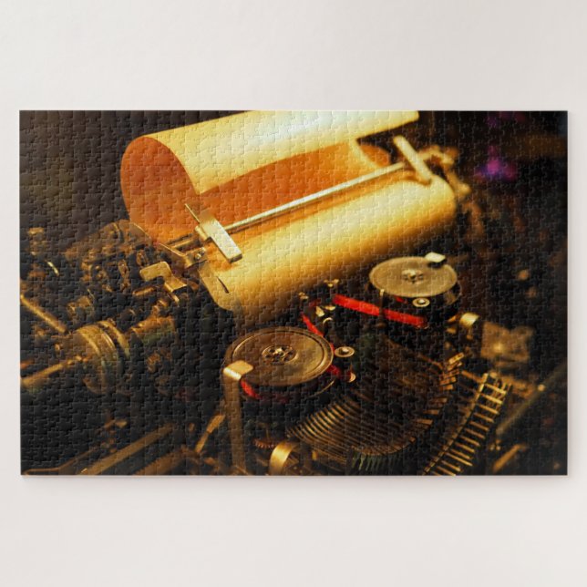 quebra-cabeça de máquina de escrever steampunk (Horizontal)