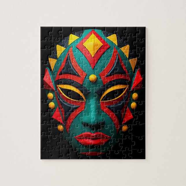 Quebra-cabeça de máscara africana (Vertical)