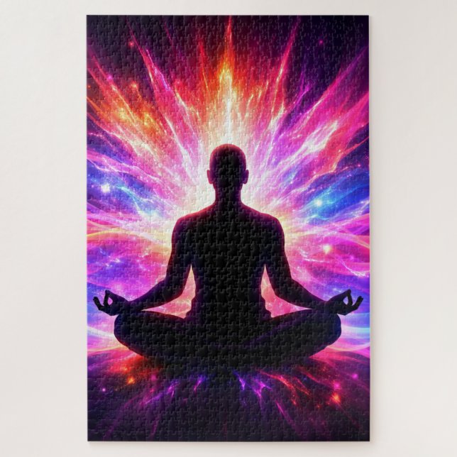 Quebra-cabeça de Meditação Chakra Arte Colorida de (Vertical)