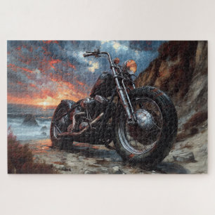 Quebra-cabeça de Moto e Pôr do Sol