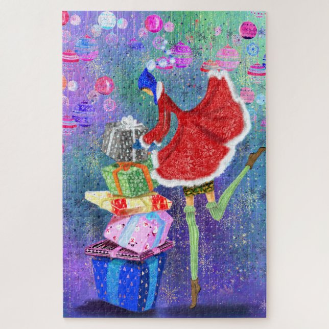 Quebra-cabeça de Natal com presentes para você pin (Vertical)