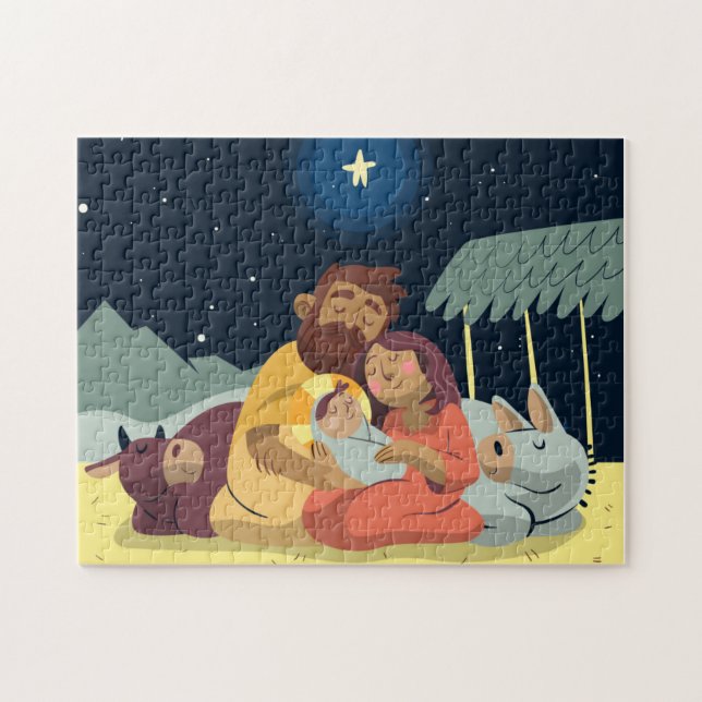 Quebra-cabeça de Natal da Cena de Natividade (Horizontal)