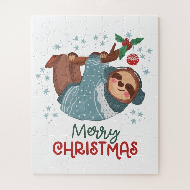 Quebra-cabeça de Natal da Preguiça Preguiçosa (Vertical)