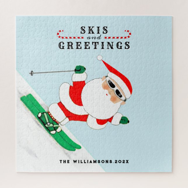 Quebra-cabeça de Natal de Natal de Esqui (Vertical)