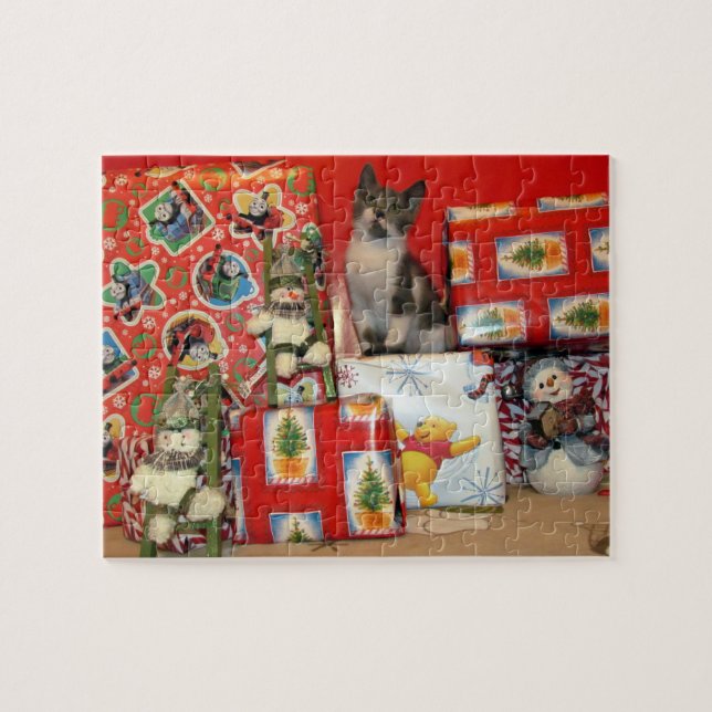 Quebra-cabeça de Natal do Bob - Gato / Gatinho (Horizontal)