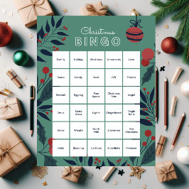 Quebra-cabeça de Natal Floral Verde Bingo Jigsera