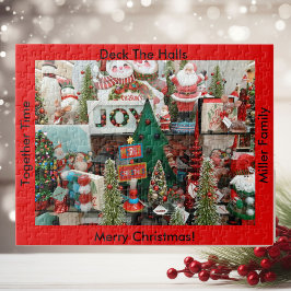 Quebra-cabeça de Natal O SEU NOME Deck The Halls