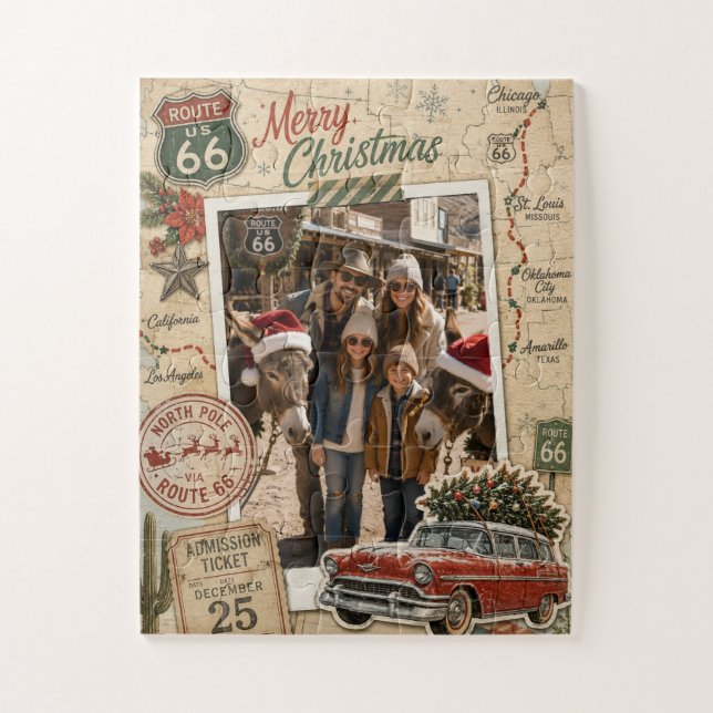 Quebra-cabeça de Natal personalizado da Rota 66 Vi (Vertical)