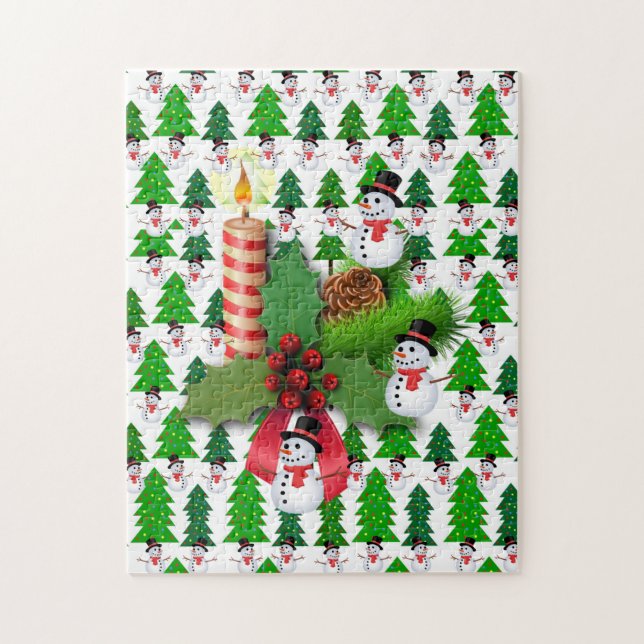 Quebra-cabeça de Natal Snowman (Vertical)