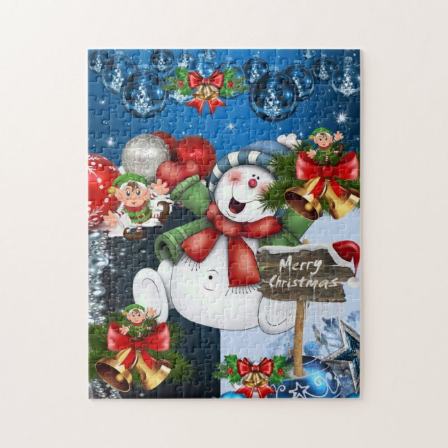 Quebra-cabeça de Natal Snowman (Vertical)