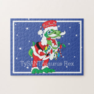Quebra-cabeça de Natal TySANTAsaurus Rex Personal