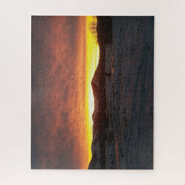 Quebra-cabeça de neve ao pôr do sol (Vertical)