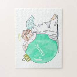 Quebra-cabeça de nome personalizado do Anjo Natal