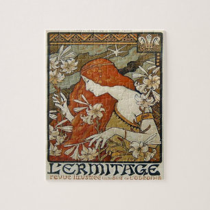 Quebra-cabeça de Nouveau Mucha da arte