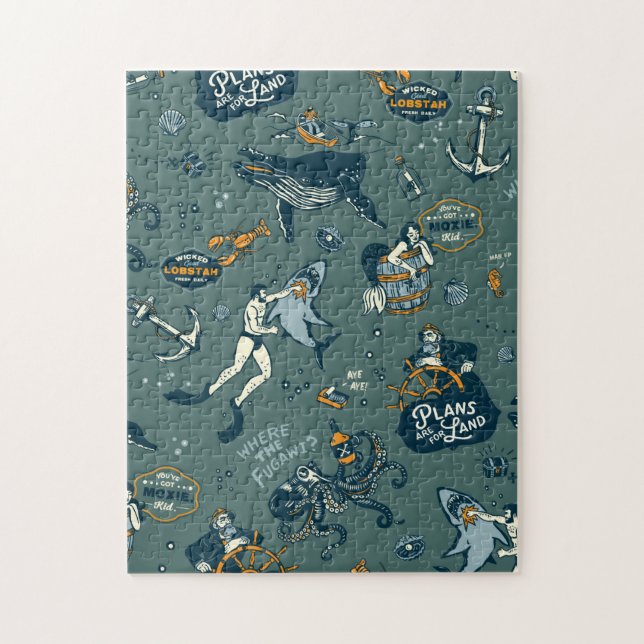 Quebra-cabeça de Nova Inglaterra - Parede Náutica (Vertical)