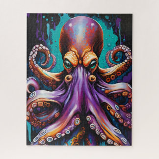 Quebra-cabeça de Octopus Psicodélico - Tinta Surre