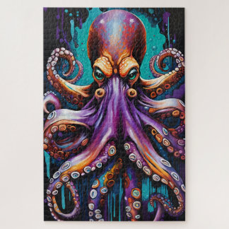 Quebra-cabeça de Octopus Psicodélico - Tinta Surre