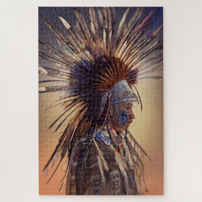 Quebra-cabeça de Ojibwe Americano Nativo (Vertical)