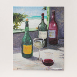 Quebra-cabeça de Ouro de Arte e Vinho com Caixa d