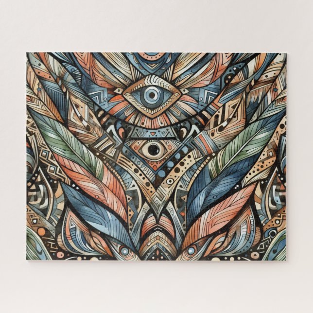 Quebra-cabeça de padrão tribal africano (Horizontal)