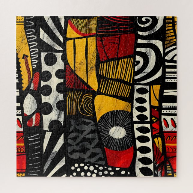 Quebra-cabeça de padrão tribal africano (Vertical)
