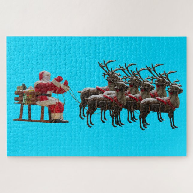 Quebra-cabeça de papai noel de  e Deers (Horizontal)
