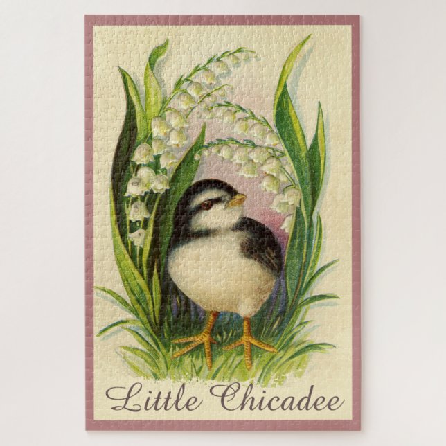 Quebra-cabeça de passarinho preto (Vertical)