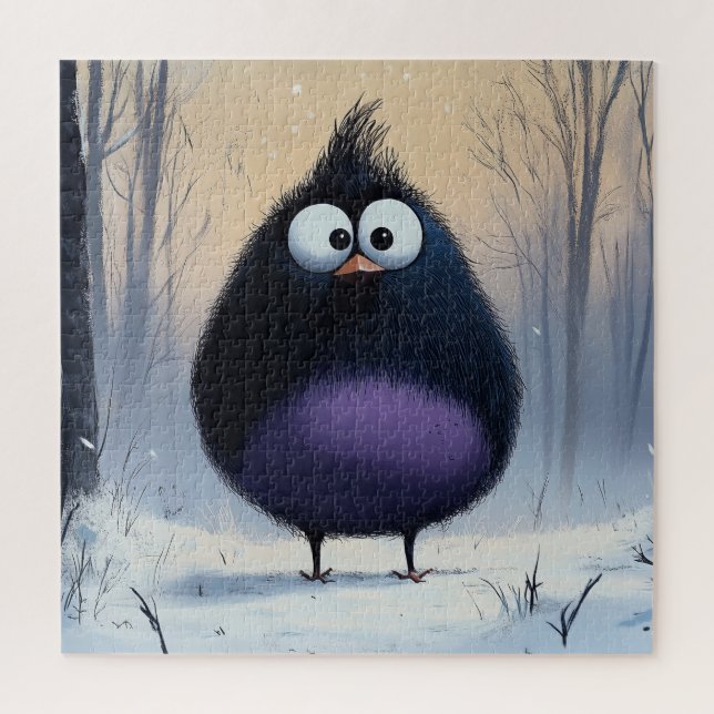 Quebra-cabeça de pássaro de inverno em quadrinhos (Vertical)