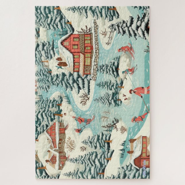 quebra-cabeça de pcs da montanha de neve de ski 10 (Vertical)