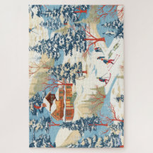 quebra-cabeça de pcs da montanha de neve de ski 10